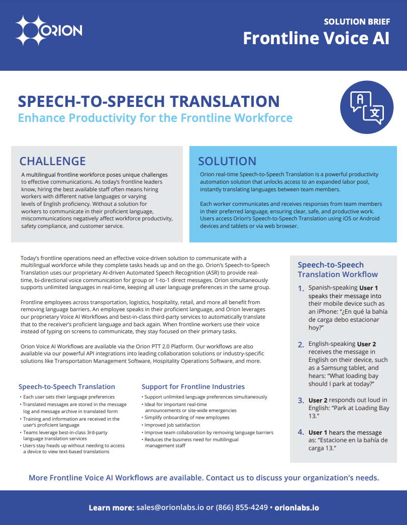 Speech-to-Speech Translation Preview