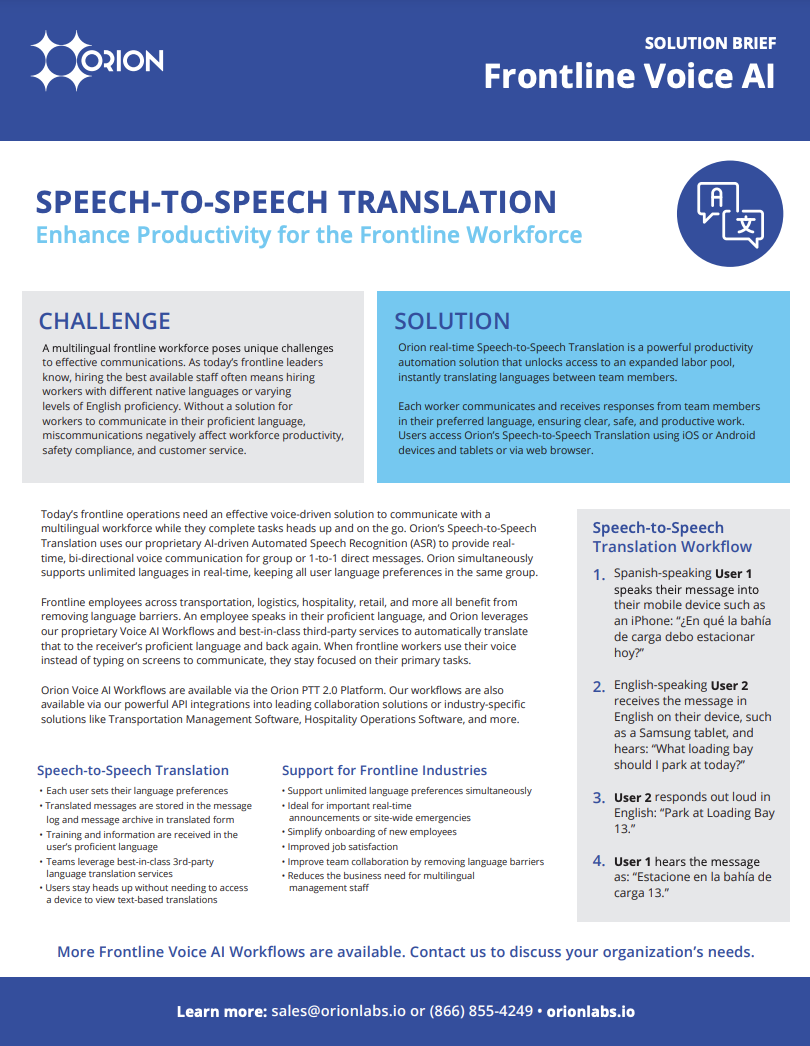 Speech-to-Speech Translation Preview Speech-to-Speech Translation Preview
