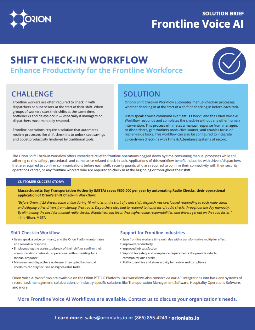 Shift Check-in Preview