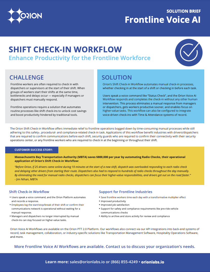 Shift Check-in Preview Shift Check-in Preview